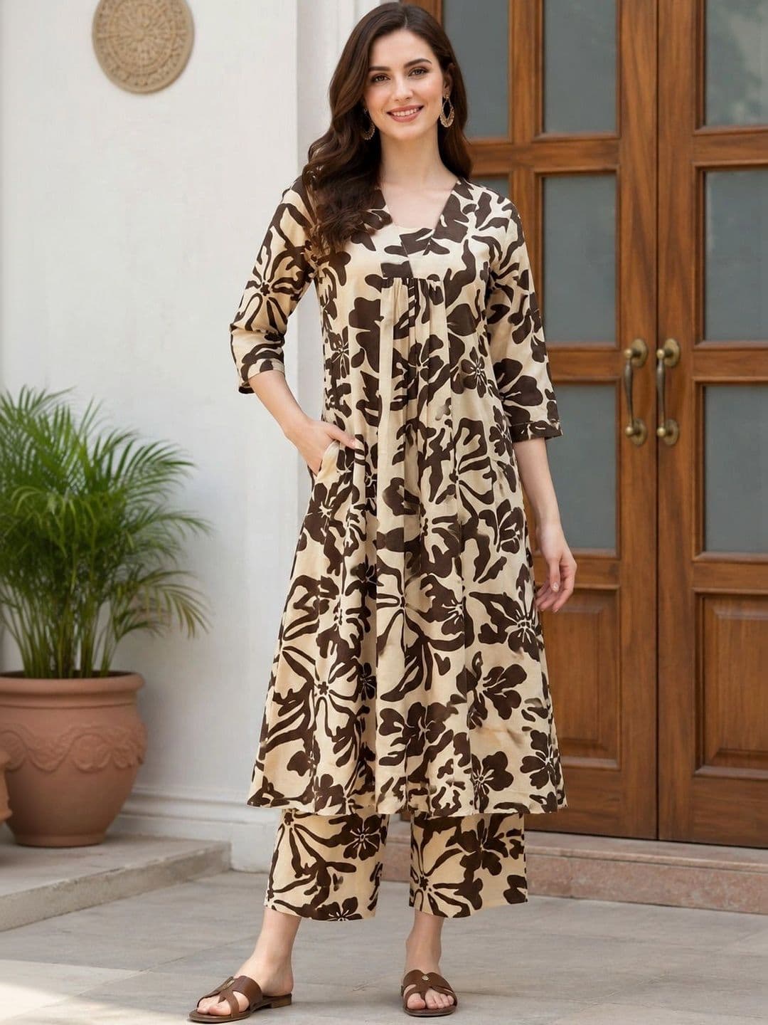 DSK STUDIO Women Floral Printed Regular Kurta with Palazzos - view 1