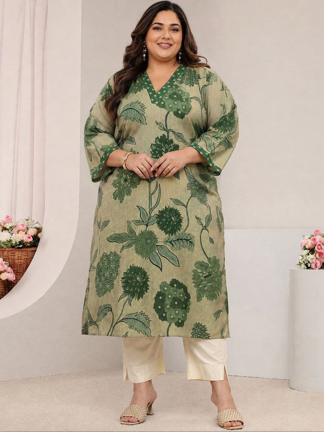 EXTRA LOVE BY LIBAS Women Floral Printed Floral Kurta - view 1