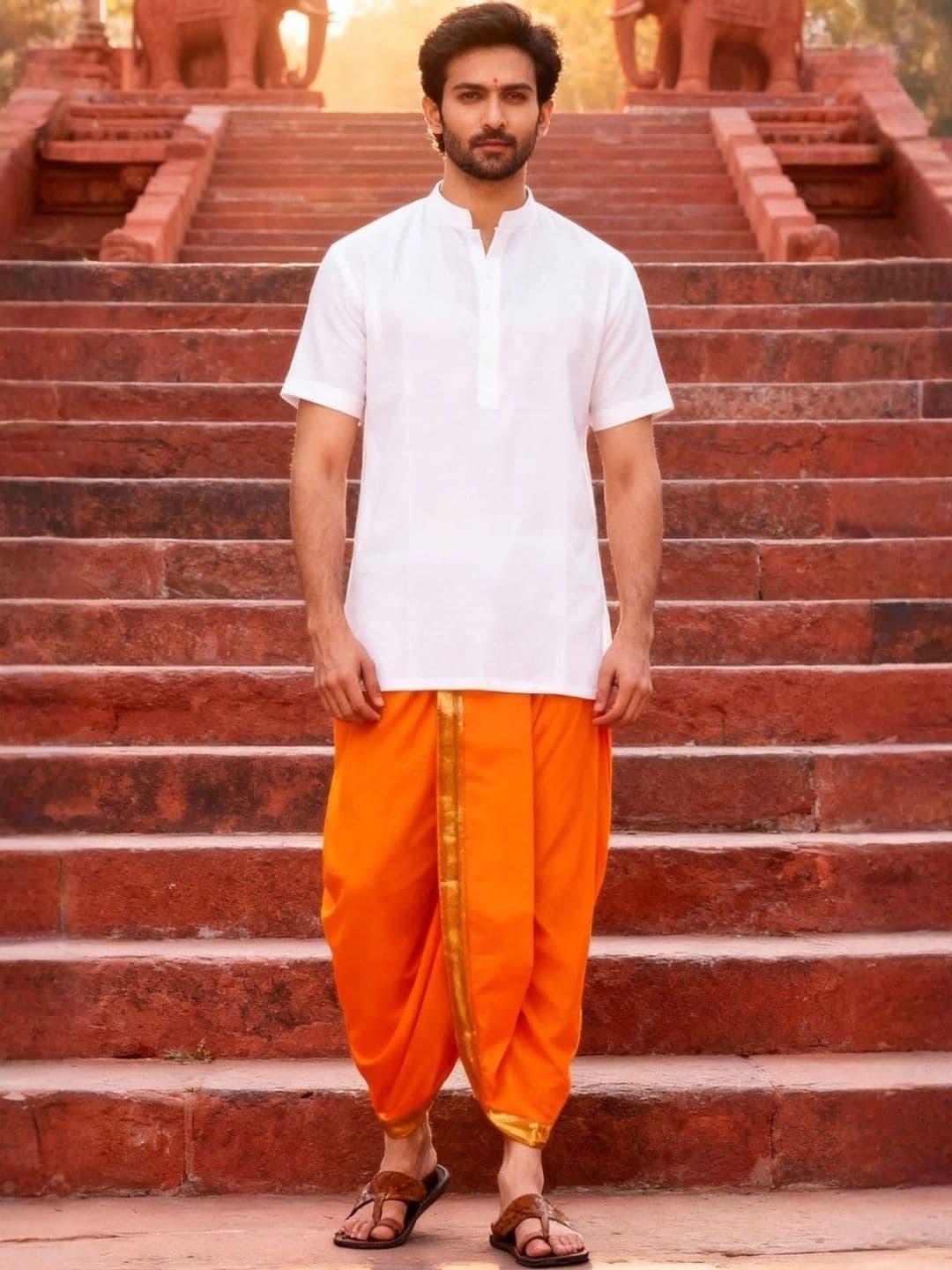 Banarasi Poshak Men Silk Dhoti Dhotis - view 1