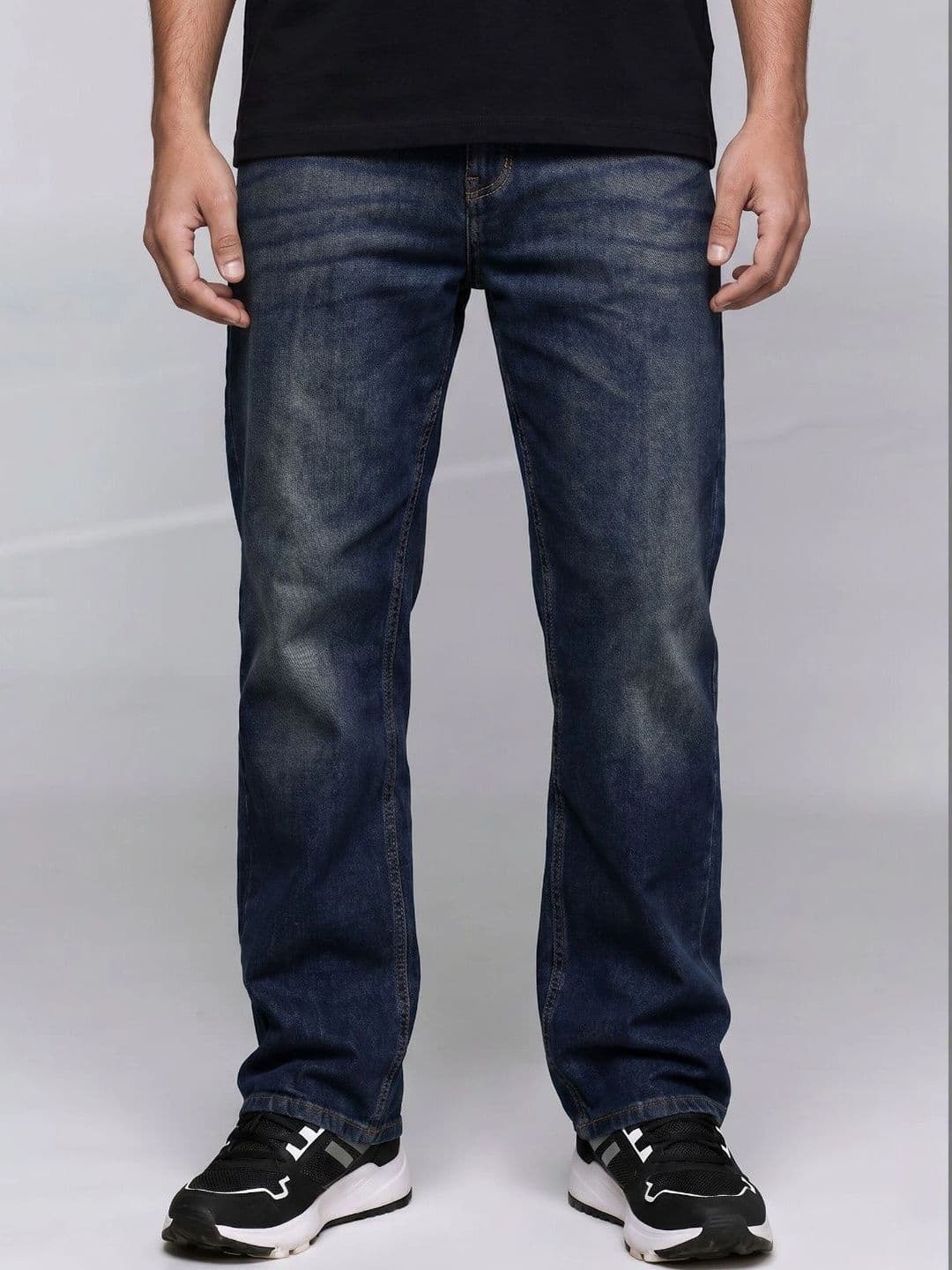 Roadster Men Jean Straight Fit Mid-Rise Low Distress Stretchable Jeans - view 1