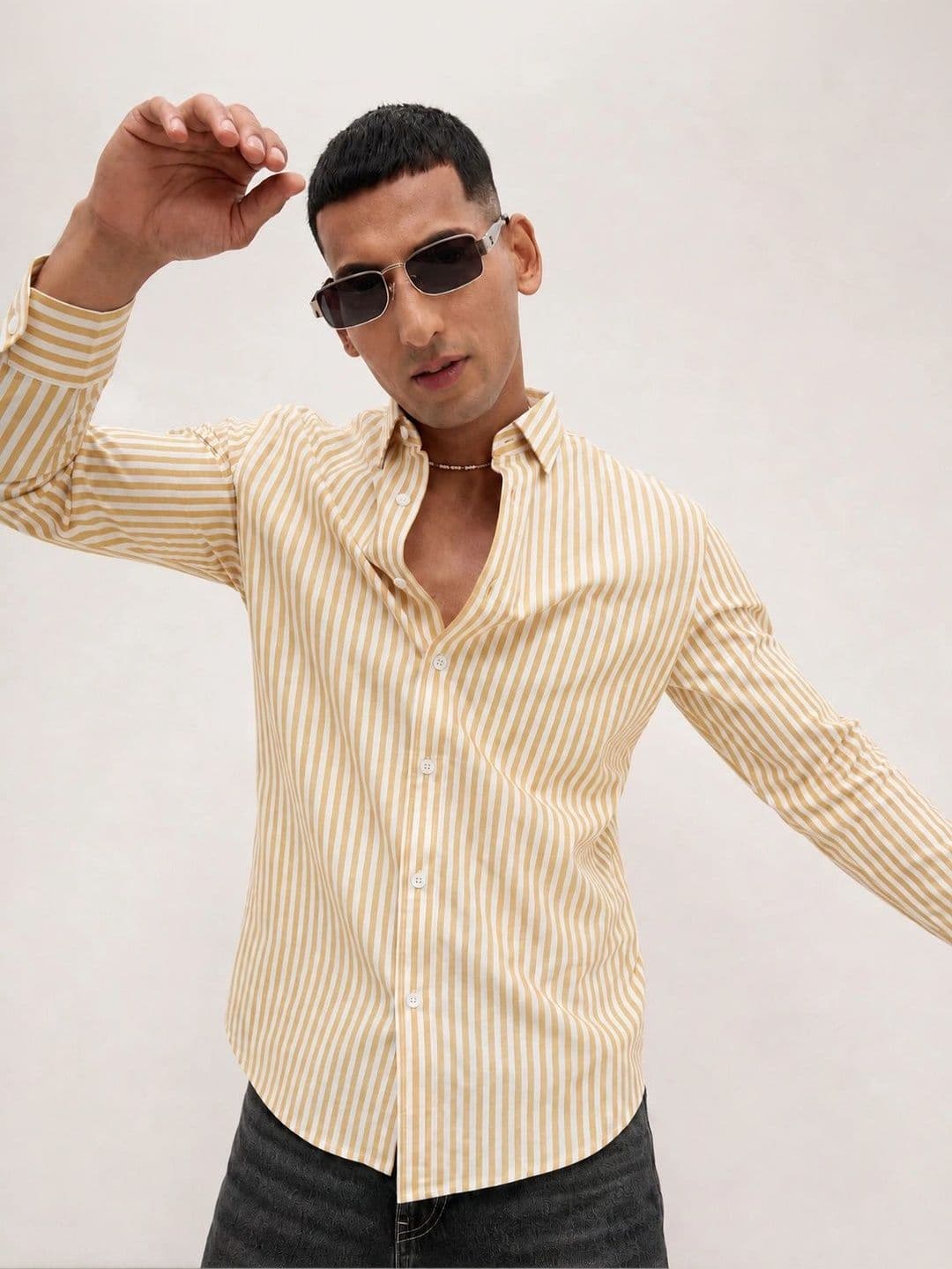 R.Code by The Roadster Life Co. Men Standard Striped Casual Shirt - view 1