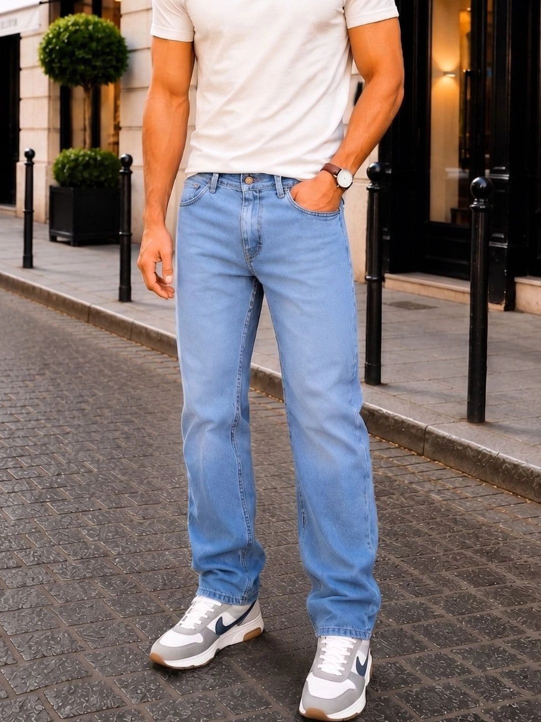 zayla Men Jean Regular Fit Mid-Rise Light Fade Stretchable Jeans - view 1
