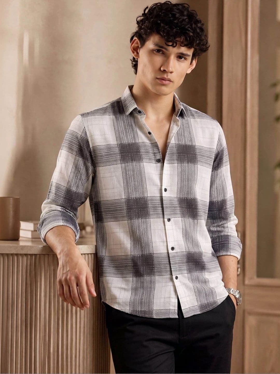 THE MOLEN Men Comfort Gingham Checks Checked Casual Shirt - view 1
