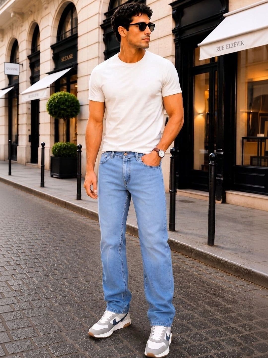 zayla Men Jean Regular Fit Mid-Rise Light Fade Stretchable Jeans - view 1