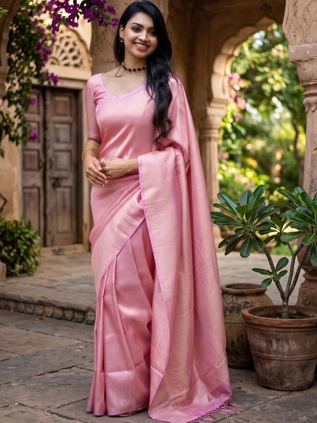 FINFOL Woven Design Zari Art Silk Banarasi Saree - view 1