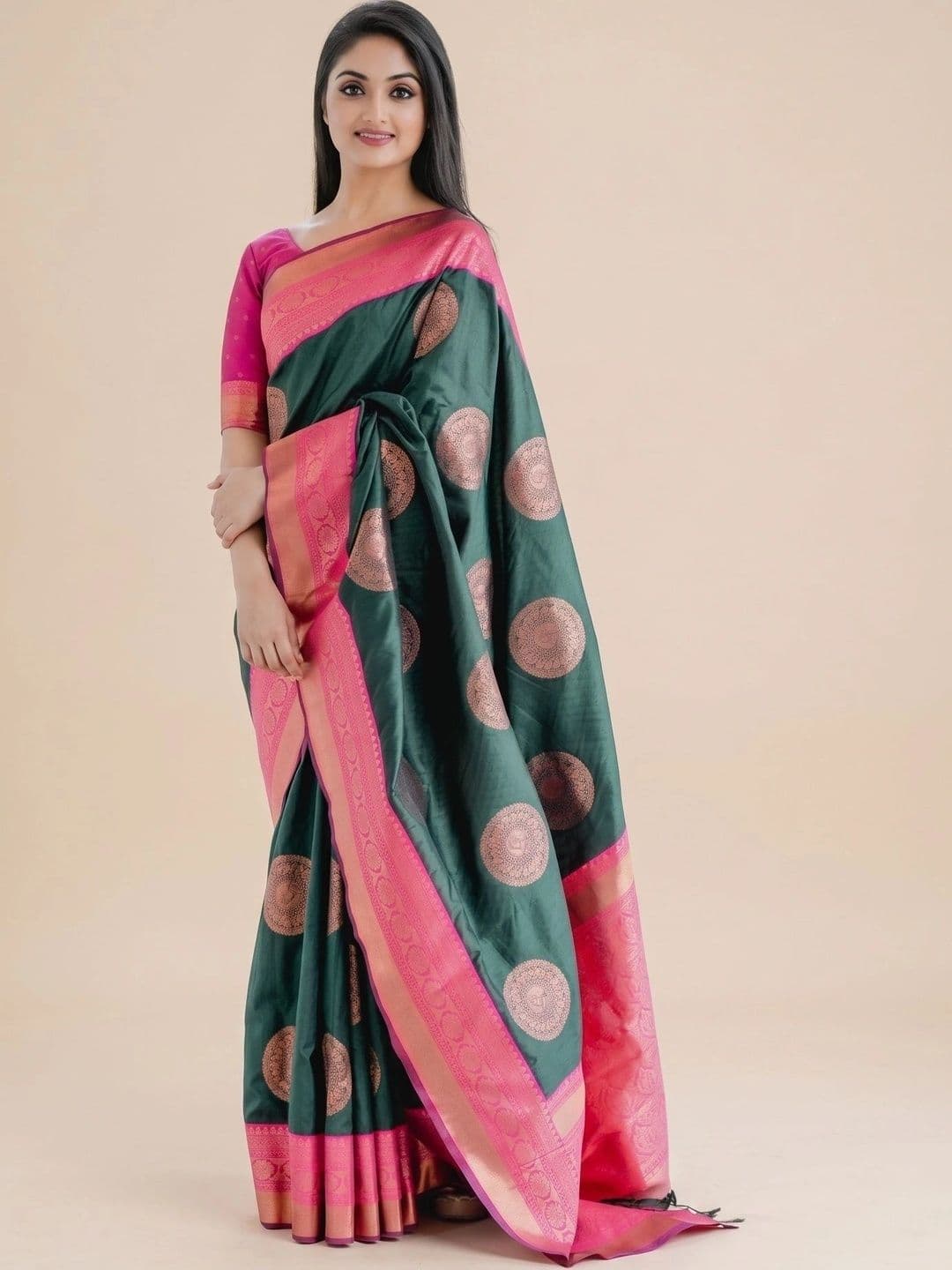AmiFashion Woven Design Zari Art Silk Banarasi Saree - view 1