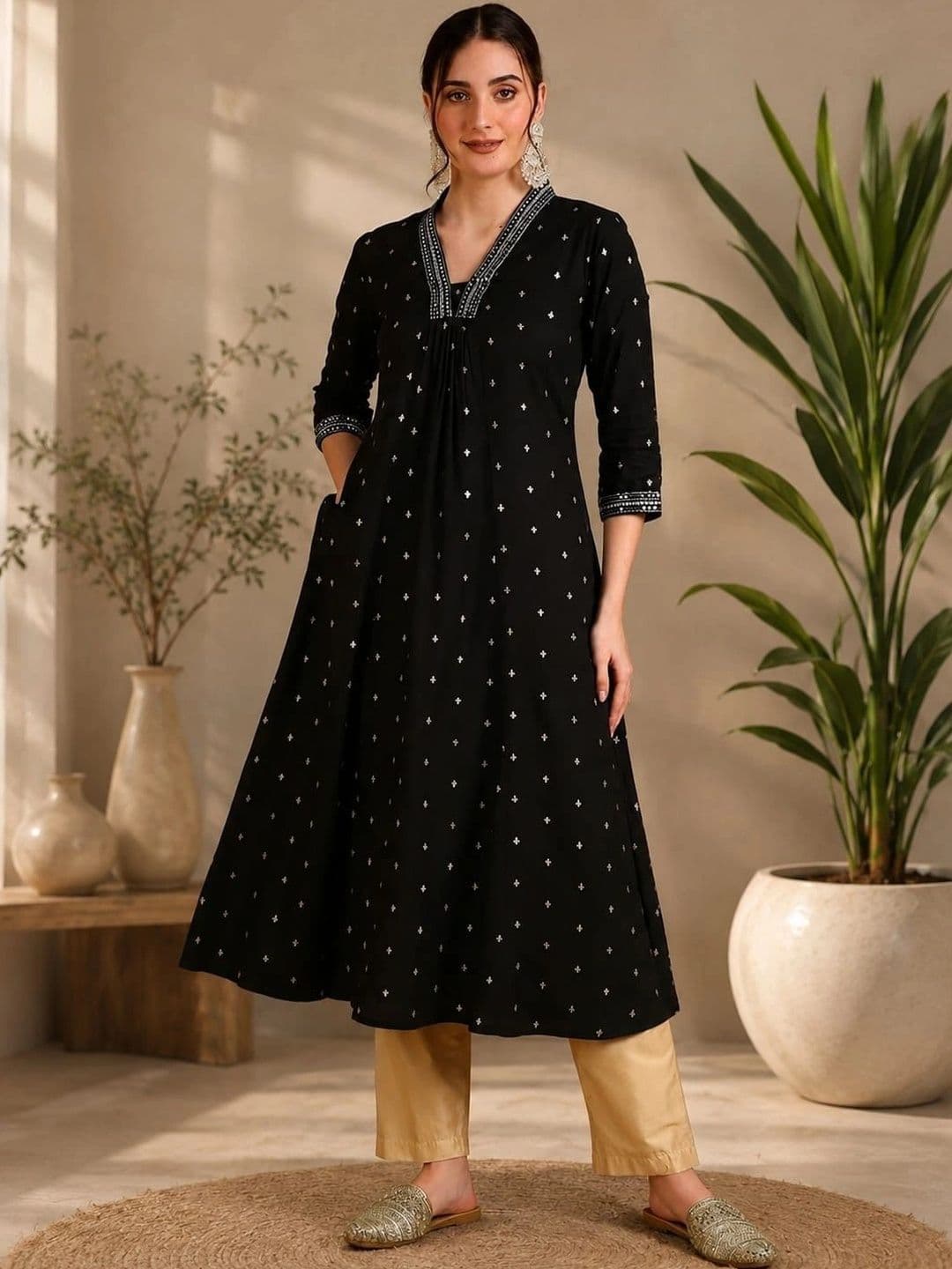 KRF FAB Women Ethnic Motifs Embroidered Thread Work Kurta - view 1