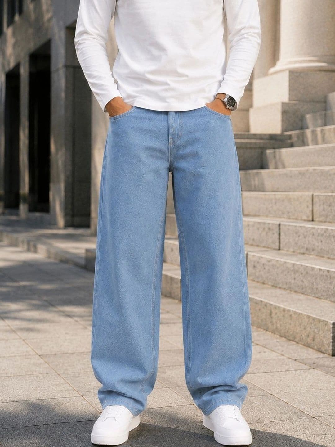 DENIM HAWK Men Classic Straight Fit Mid-Rise Stretchable Jeans - view 1