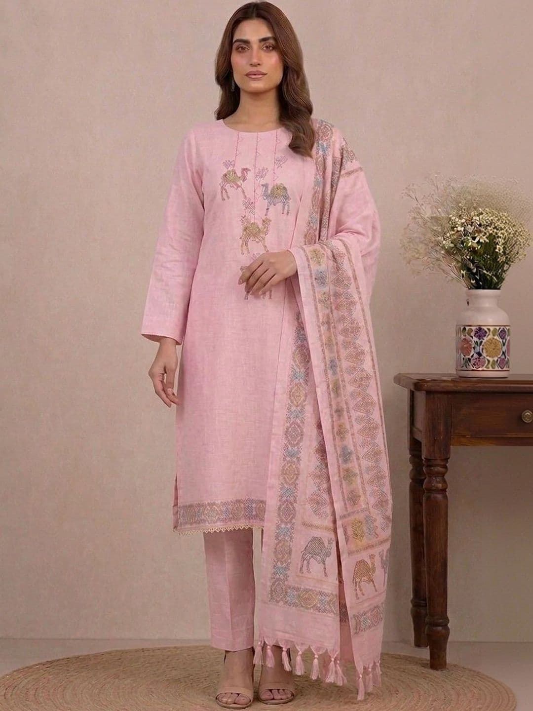 WaCraz Printed Pure Cotton Semi-Stitched Dress Material - view 1