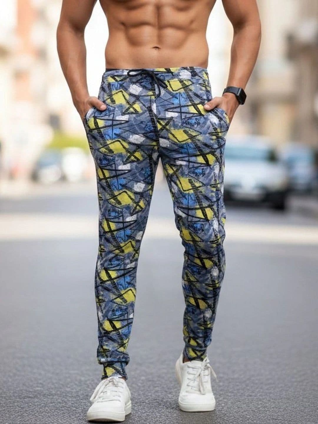 24 Street Men Jogger Mid-Rise Printed Jeans - view 1