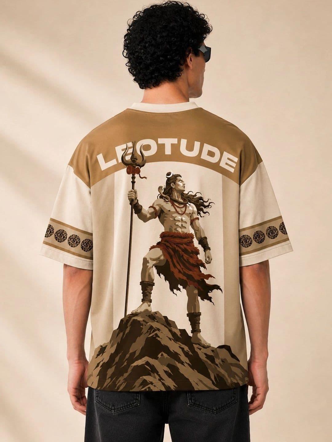 Leotude Men Printed Drop-Shoulder Sleeves T-shirt - view 1