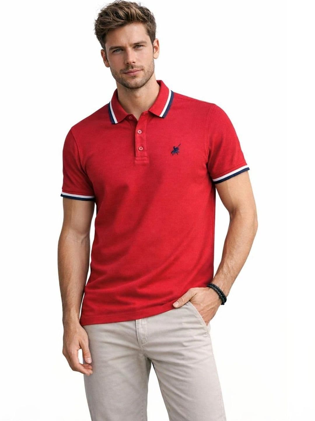 Here & Now X Raves Men Brand Logo Polo Collar T-shirt - view 1