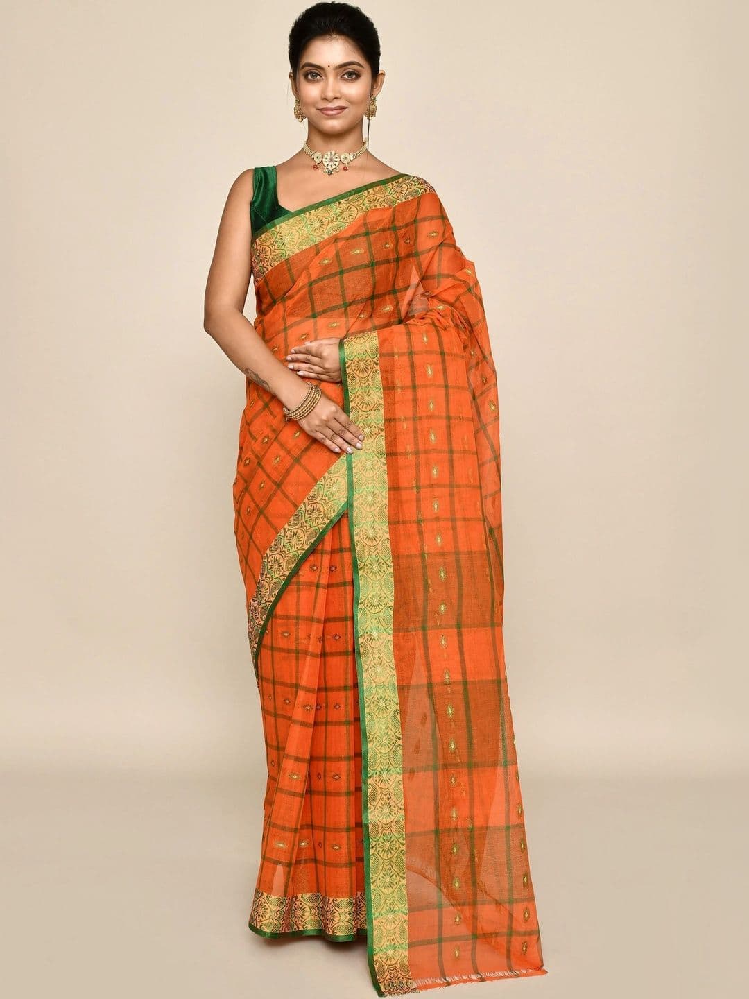 TANTSHREE Woven Design Pure Cotton Saree - view 1