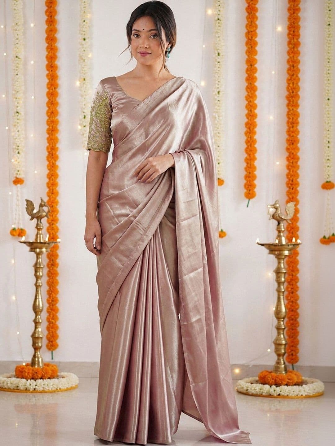 Satrani Embroidered Tissue Saree - view 1