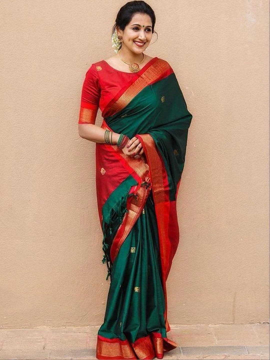 revika Woven Design Zari Art Silk Designer Kanjeevaram Saree - view 1