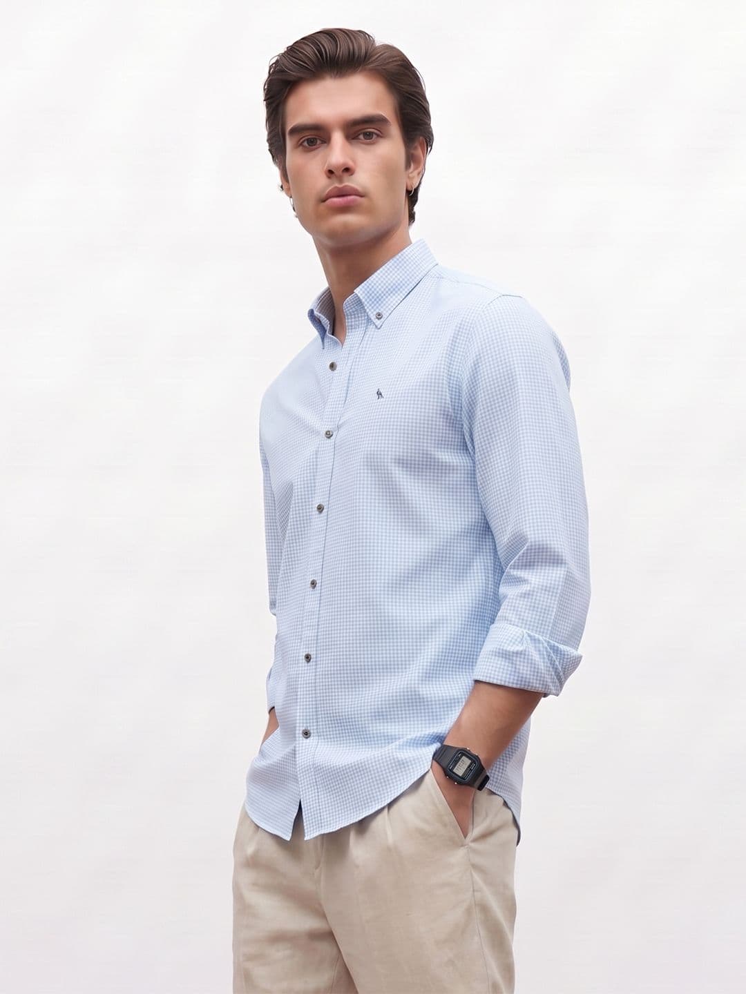 Mr Bowerbird Liberal Fit Checked Pure Cotton Casual Shirt - view 1