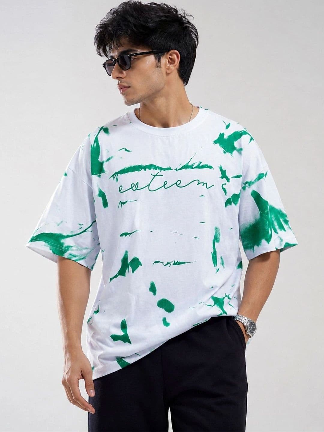 AEMA Men Abstract Printed Oversized T-shirt - view 1