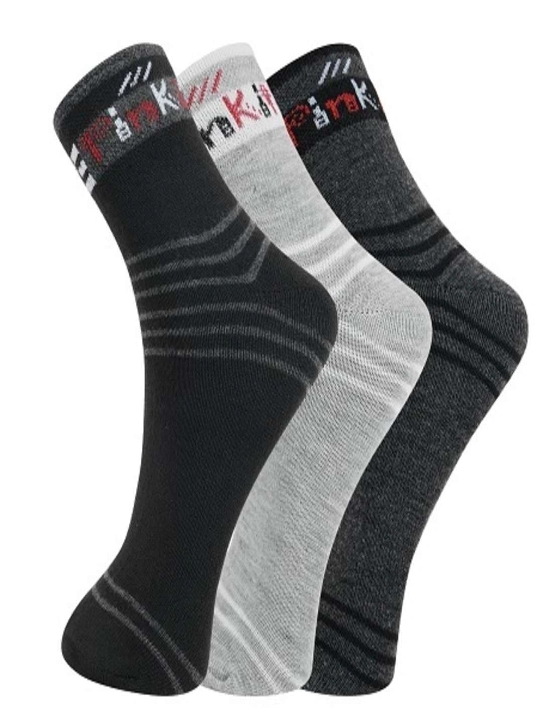 PinKit Men Pack of 3 Cotton Assorted Patterned Ankle Length Socks - view 1