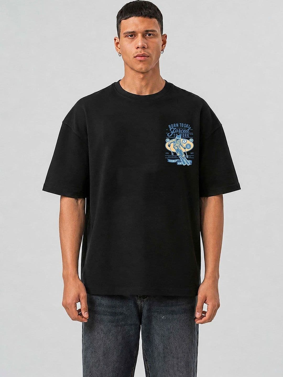 Mast & Harbour Men Printed Drop-Shoulder Sleeves T-shirt - view 1