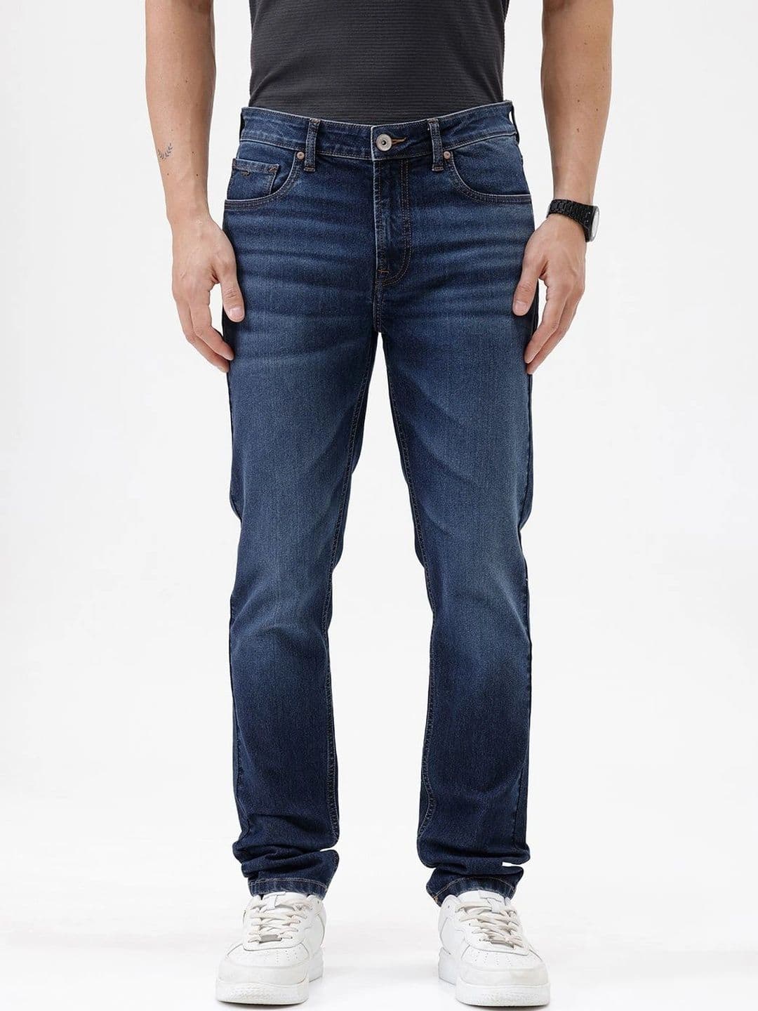 Crocodile Men Slim Fit Mid-Rise Low Distress Jeans - view 1