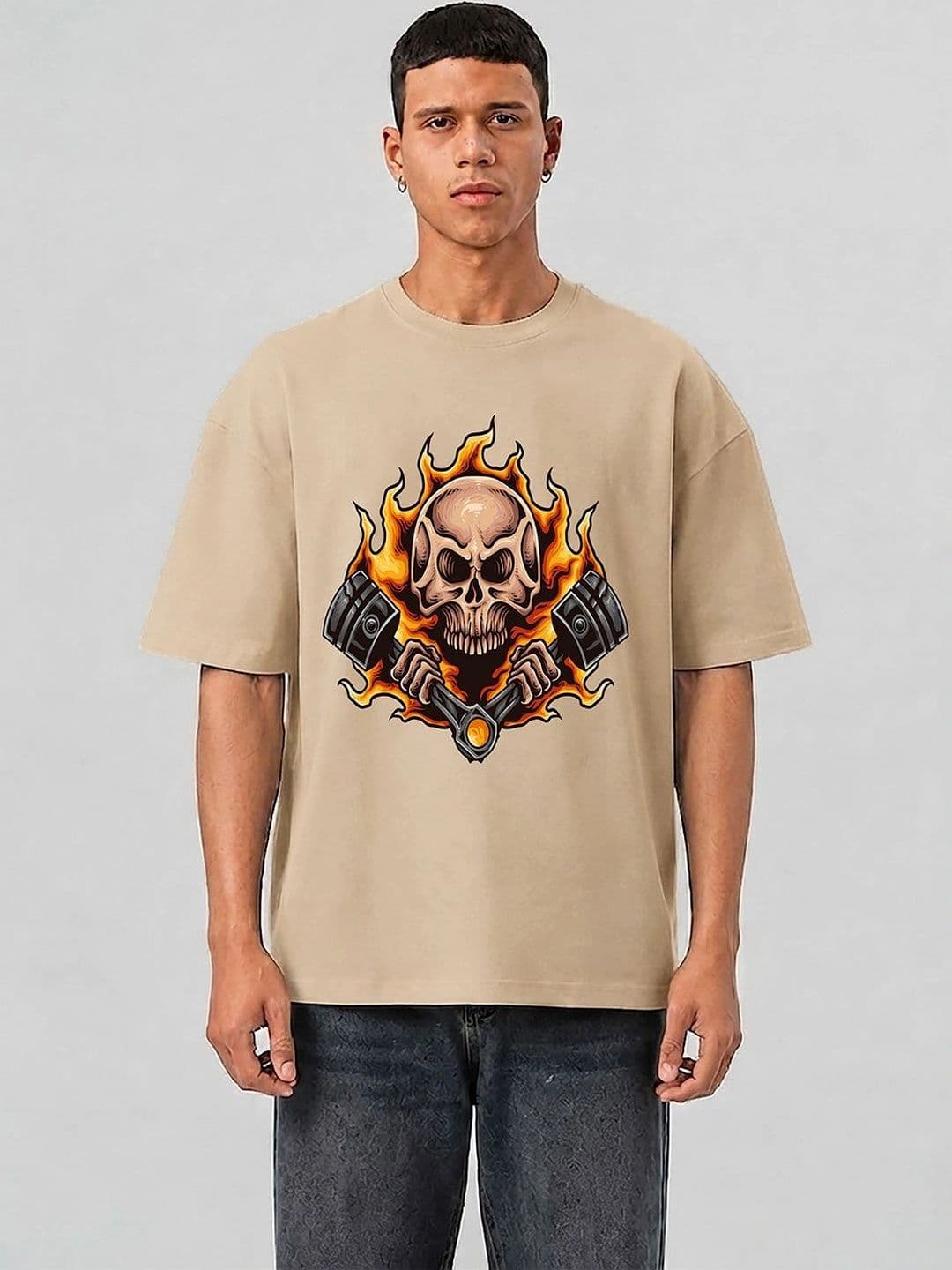 Mast & Harbour Men Printed Drop-Shoulder Sleeves T-shirt - view 1