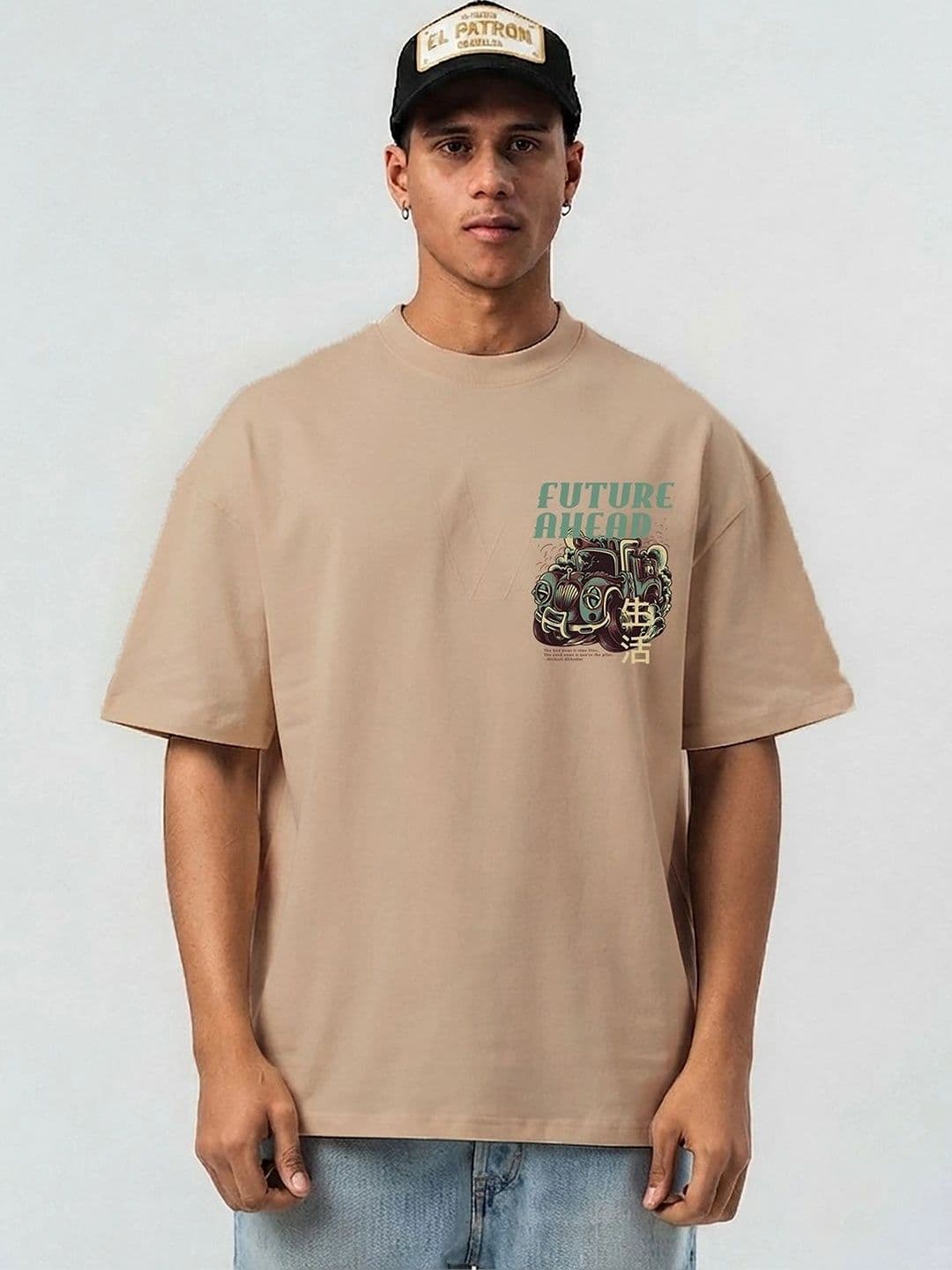 Mast & Harbour Men Printed Drop-Shoulder Sleeves T-shirt - view 1