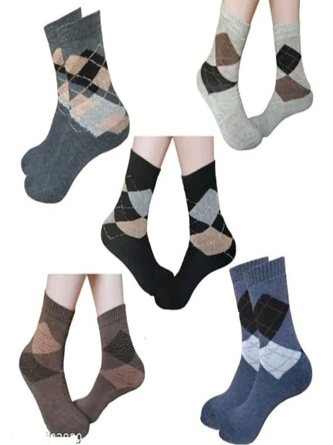 PinKit Men Pack of 5 Assorted Patterned Calf Length Socks - view 1