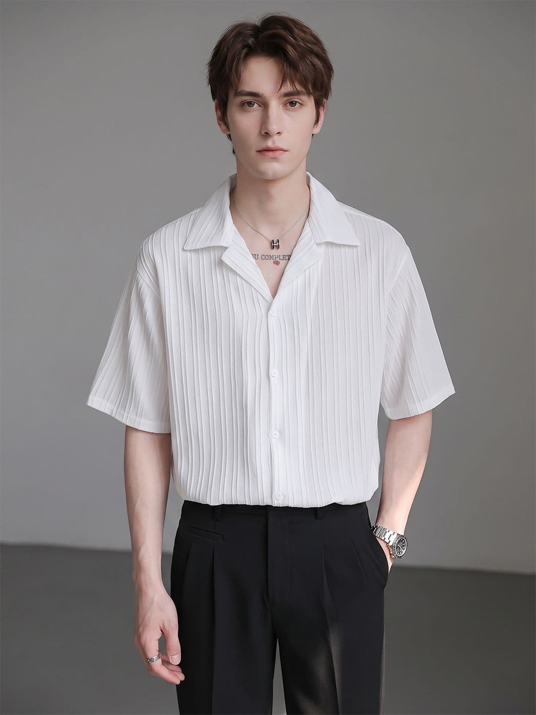 Suo Men Boxy Casual Shirt - view 1