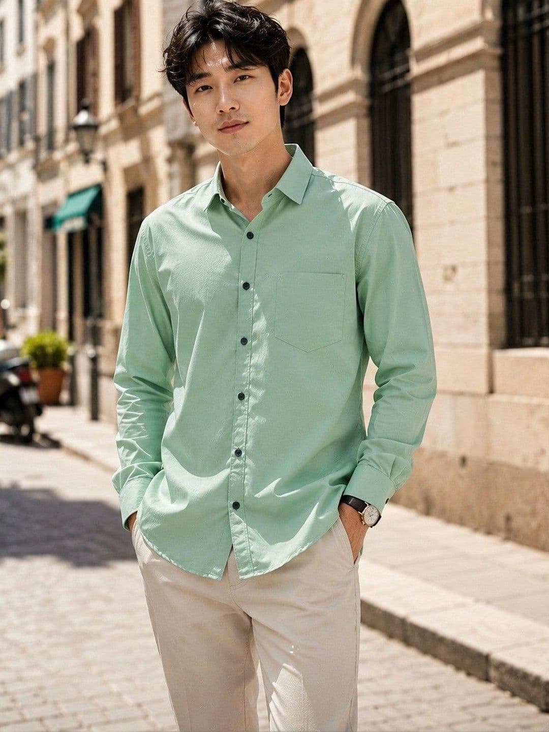 BAESD Men Premium Slim Fit Casual Shirt - view 1