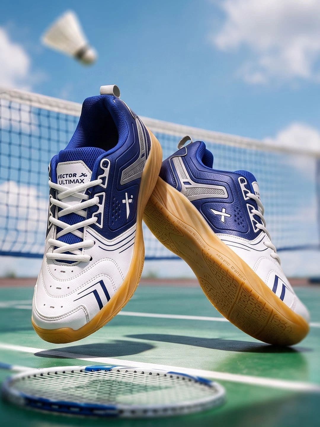 VECTOR X Ultimax Synthetic Leather Breathable Mesh With Crepe Rubber Sole Badminton Shoes - view 1