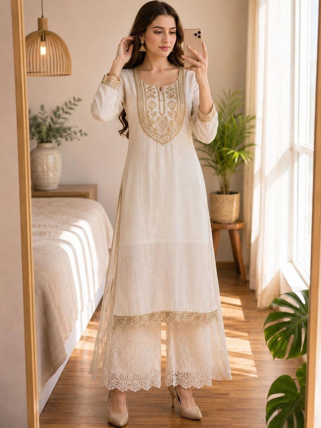 NARACHI TEXWORLD Women Ethnic Motifs Embroidered Thread Work Kurta - view 1
