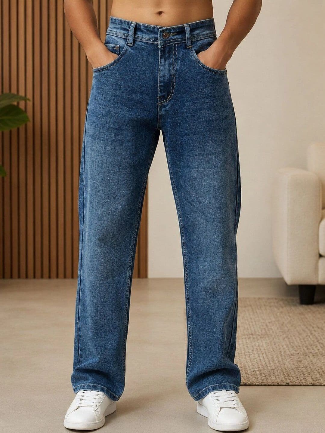 HIGH DENIM Men Straight Fit Mid-Rise Stretchable Jeans - view 1