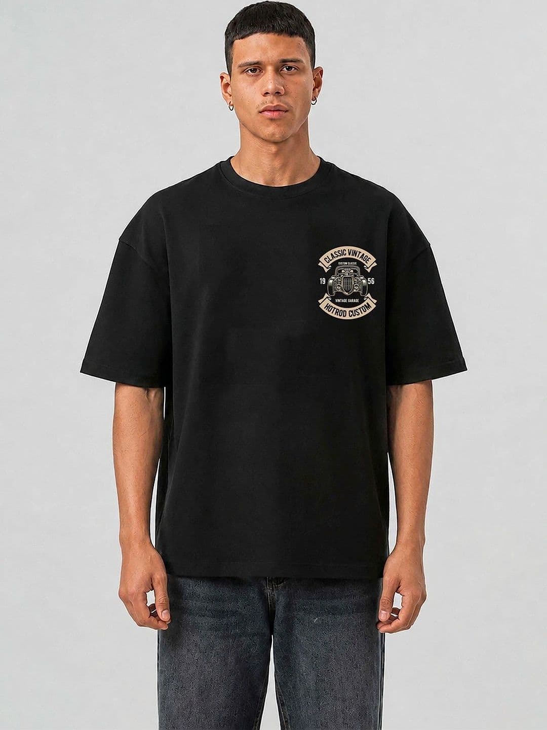 Mast & Harbour Men Printed Drop-Shoulder Sleeves T-shirt - view 1