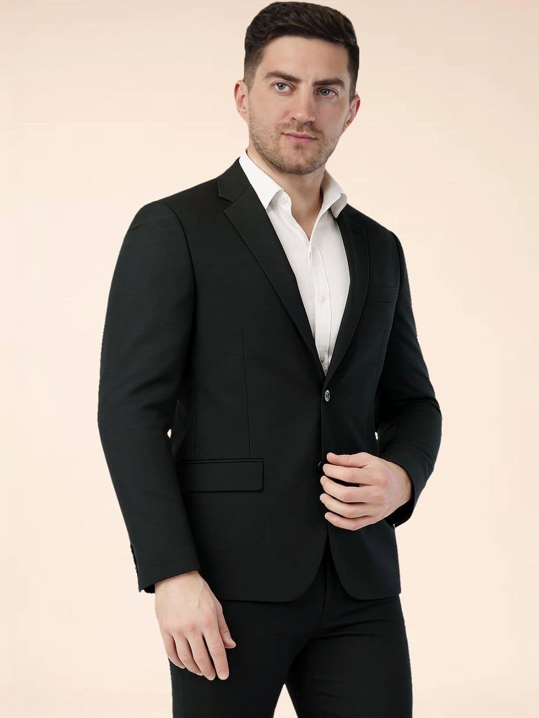 Integration Premium Notched Lapel Fully Lined Slim-Fit Formal Business Blazer - view 1