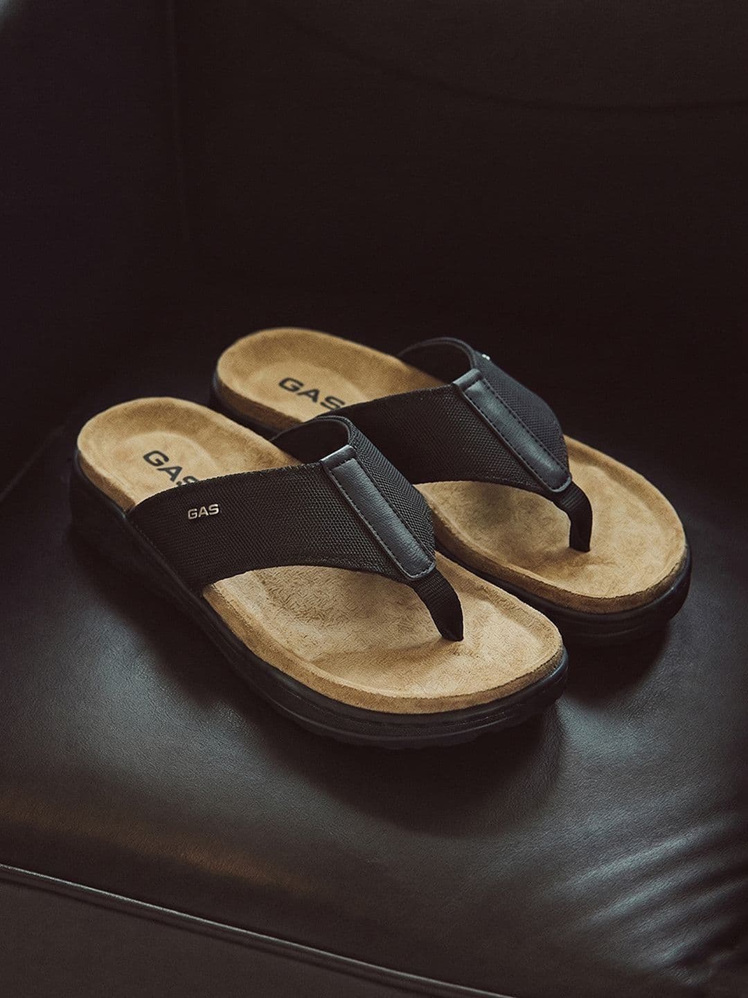 GAS Men Brilliante Black Sandals - view 1