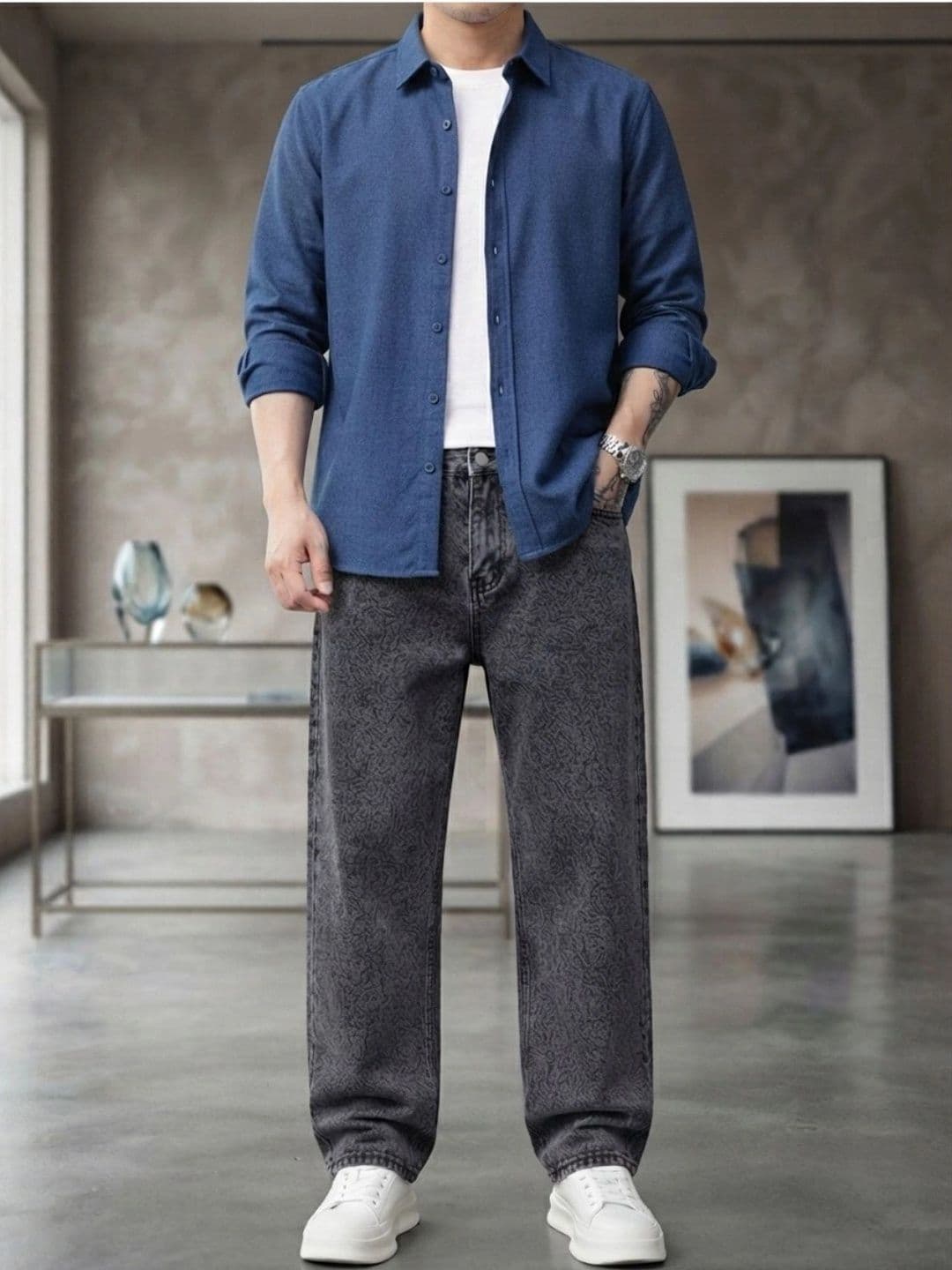 BREXX Men Jean Straight Fit Mid-Rise Stretchable Jeans - view 1