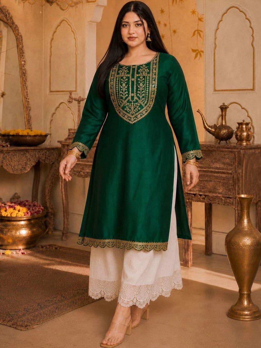 FULL BLOOM Women Ethnic Motifs Embroidered Kurta - view 1