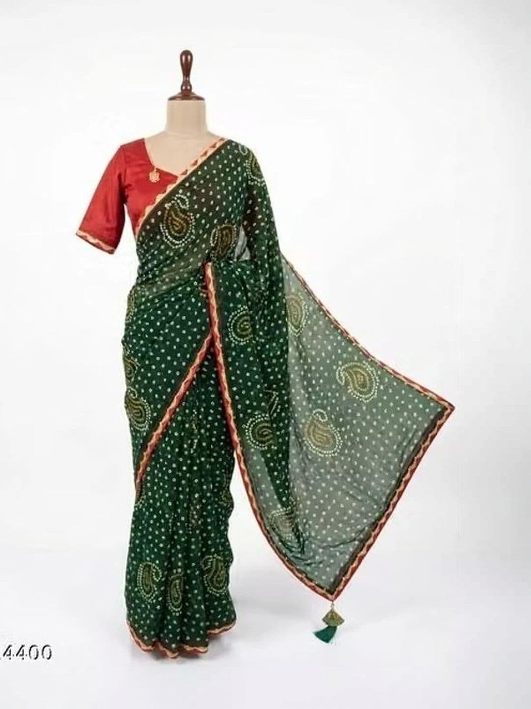 RENBRIZA Bandhani Poly Georgette Saree - view 1