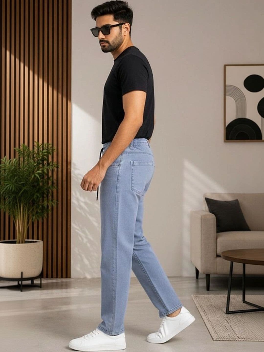 Global Jeans Men Relaxed Fit Breathable Jeans - view 1