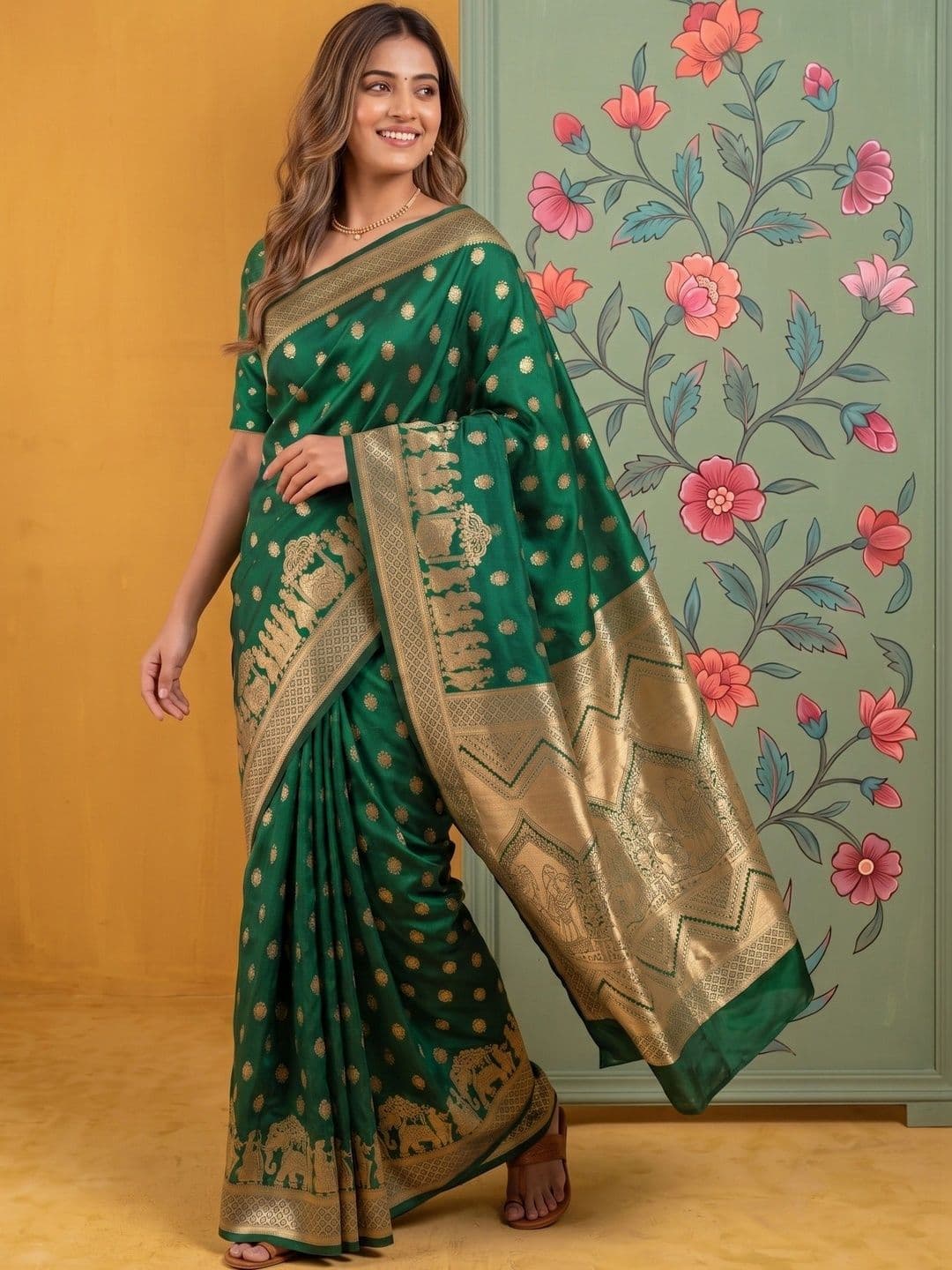 ROOP RADHIKA Woven Design Zari Silk Blend Designer Banarasi Saree - view 1