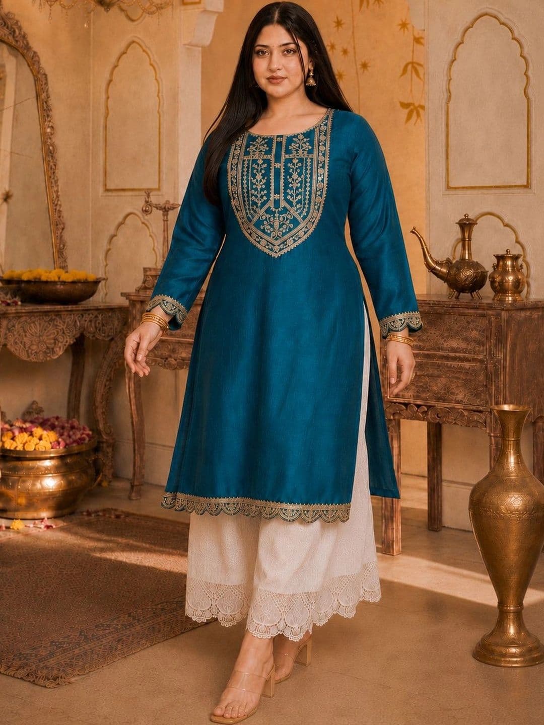 FULL BLOOM Women Ethnic Motifs Embroidered Kurta - view 1