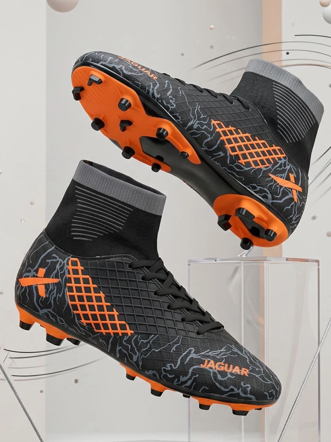VECTOR X Soccer Studs PU Synthetic & Textile Upper with Rib Ankle TPU Sole Football Shoes - view 1
