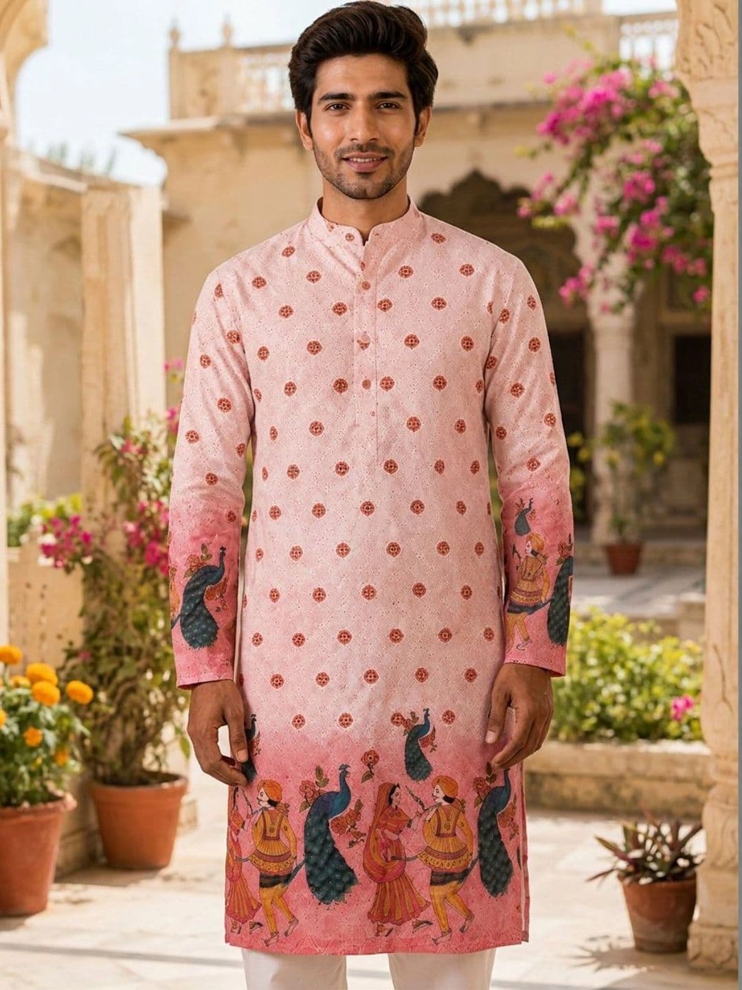 CB-COLEBROOK Men Ethnic Motifs Printed Kurta - view 1