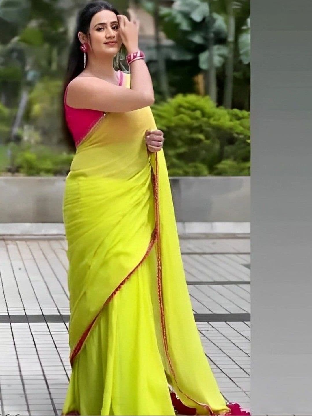 RENBRIZA Poly Georgette Saree - view 1