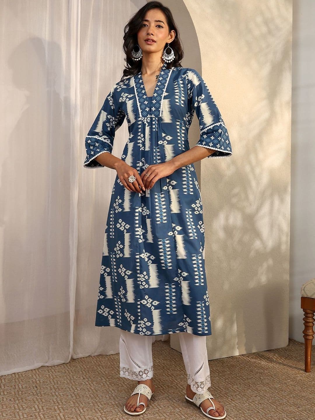 Libas Women Ethnic Motifs Printed Indigo Kurta - view 1