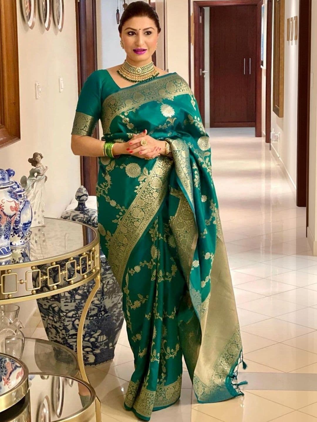 VS MALL Woven Design Zari Banarasi Saree - view 1