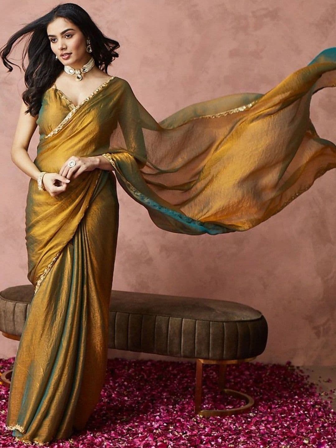 kasee Beads and Stones Silk Blend Designer Saree - view 1