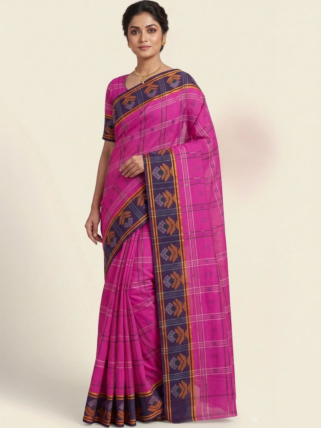 TANTSHREE Woven Design Pure Cotton Saree - view 1