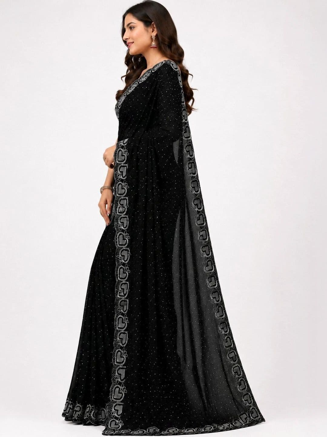 RENBRIZA Poly Georgette Saree - view 1