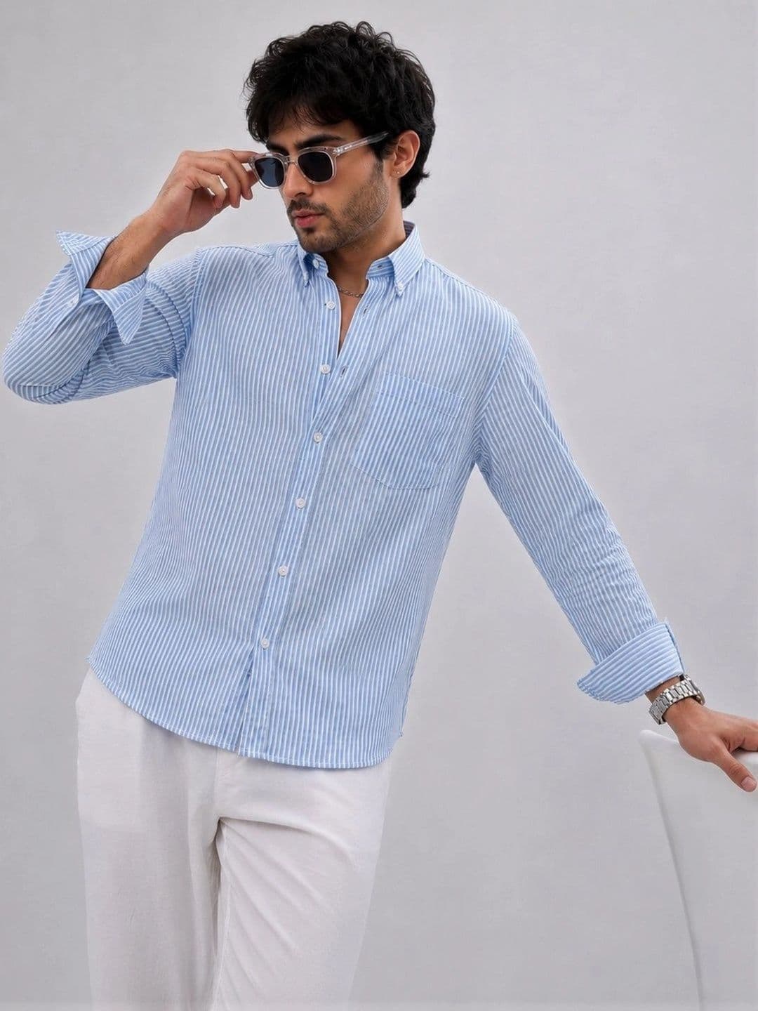 HENSHIKA Men Standard Striped Casual Shirt - view 1